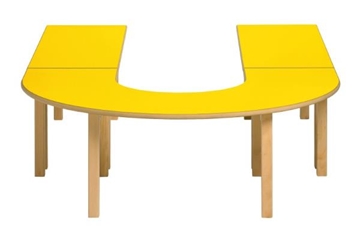 Image de Table moderne, série 220x150 cm - Jaune clair- ht - 46 cm